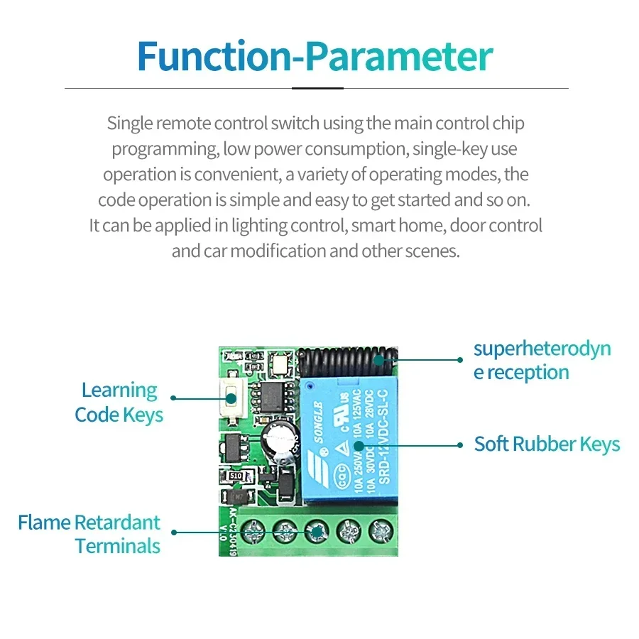 DC 12V Remote Control Smart Sw - đánh giá và giá 433Mhz Receiver Module