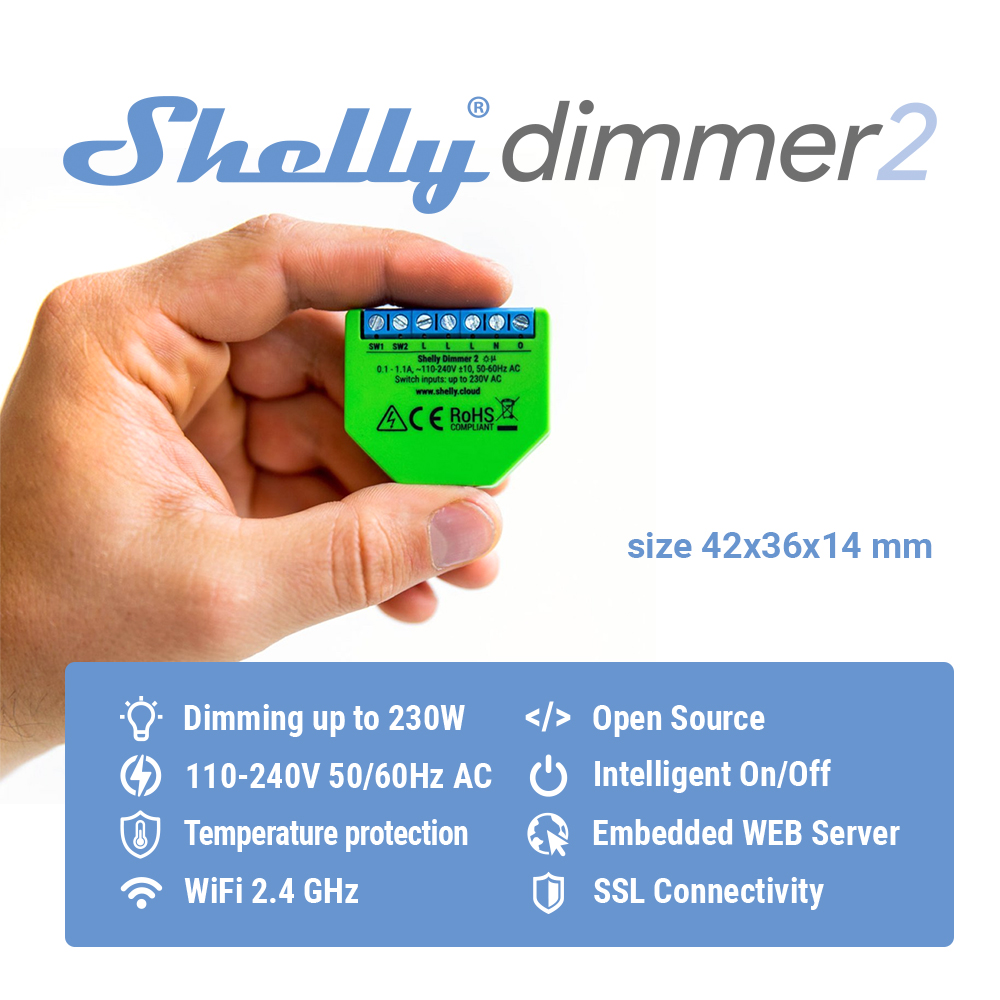 Shelly Mờ 2 Công Tắc Thông Min - đánh giá và giá Shelly Relay Module